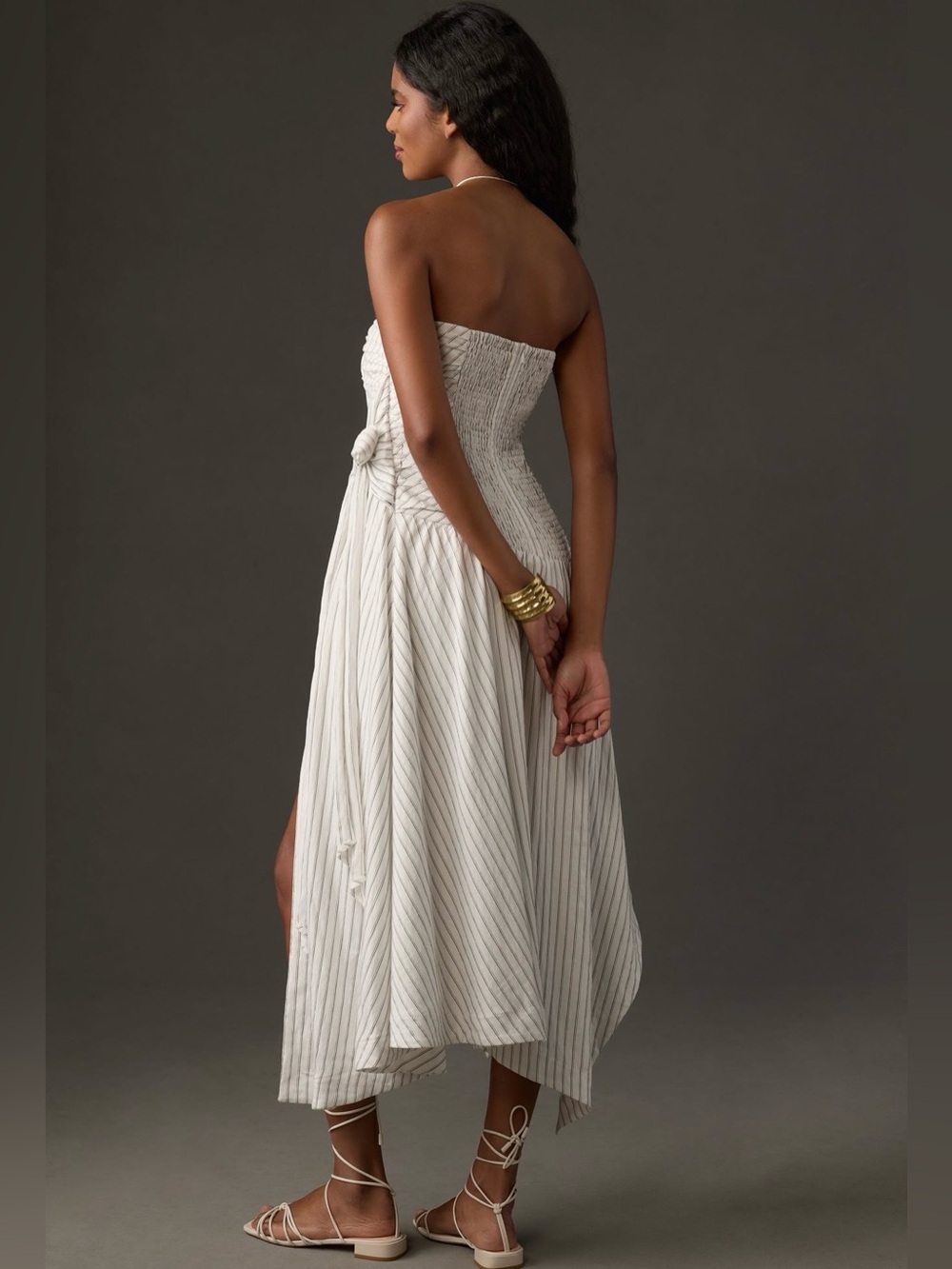 Anthropologie Straplees Hanky-Hem Midi Dress. - Picture 4 of 11
